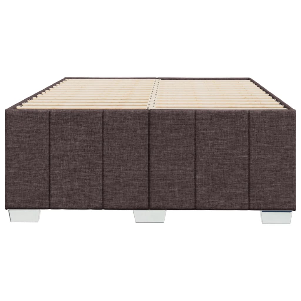 Cadre de lit sans matelas marron foncé 120x200 cm tissu - XIOS