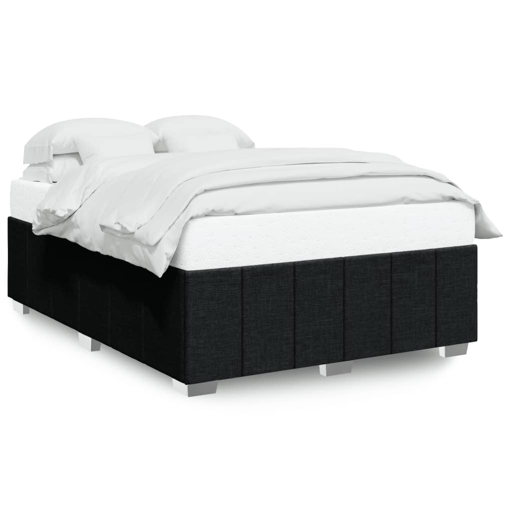 Cadre de lit sans matelas noir 140x190 cm tissu - XIOS