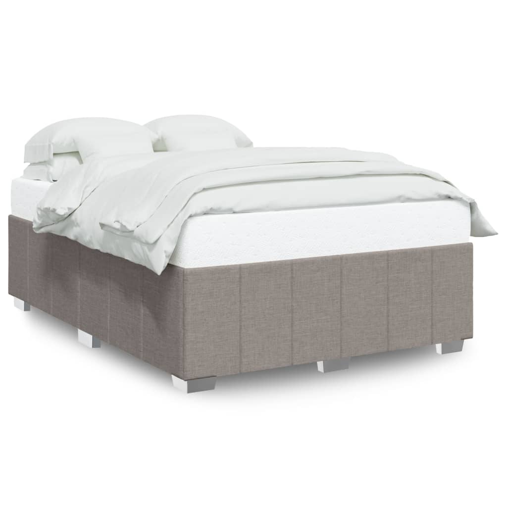 Cadre de lit sans matelas taupe 140x190 cm tissu - XIOS