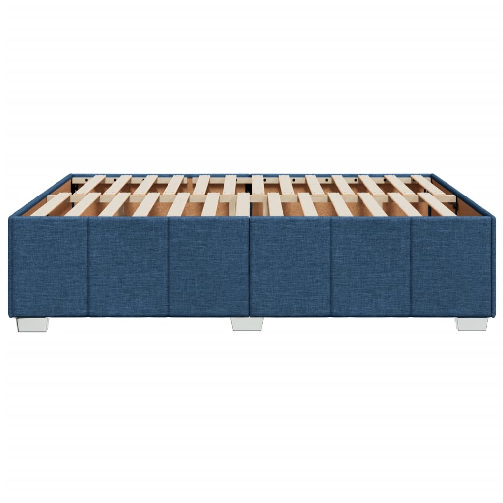 Cadre de lit sans matelas bleu 140x190 cm tissu - XIOS