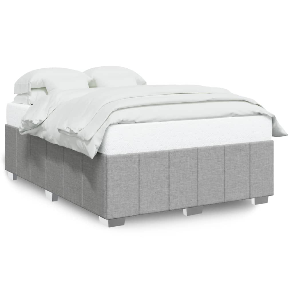 Cadre de lit sans matelas gris clair 140x200 cm tissu - XIOS