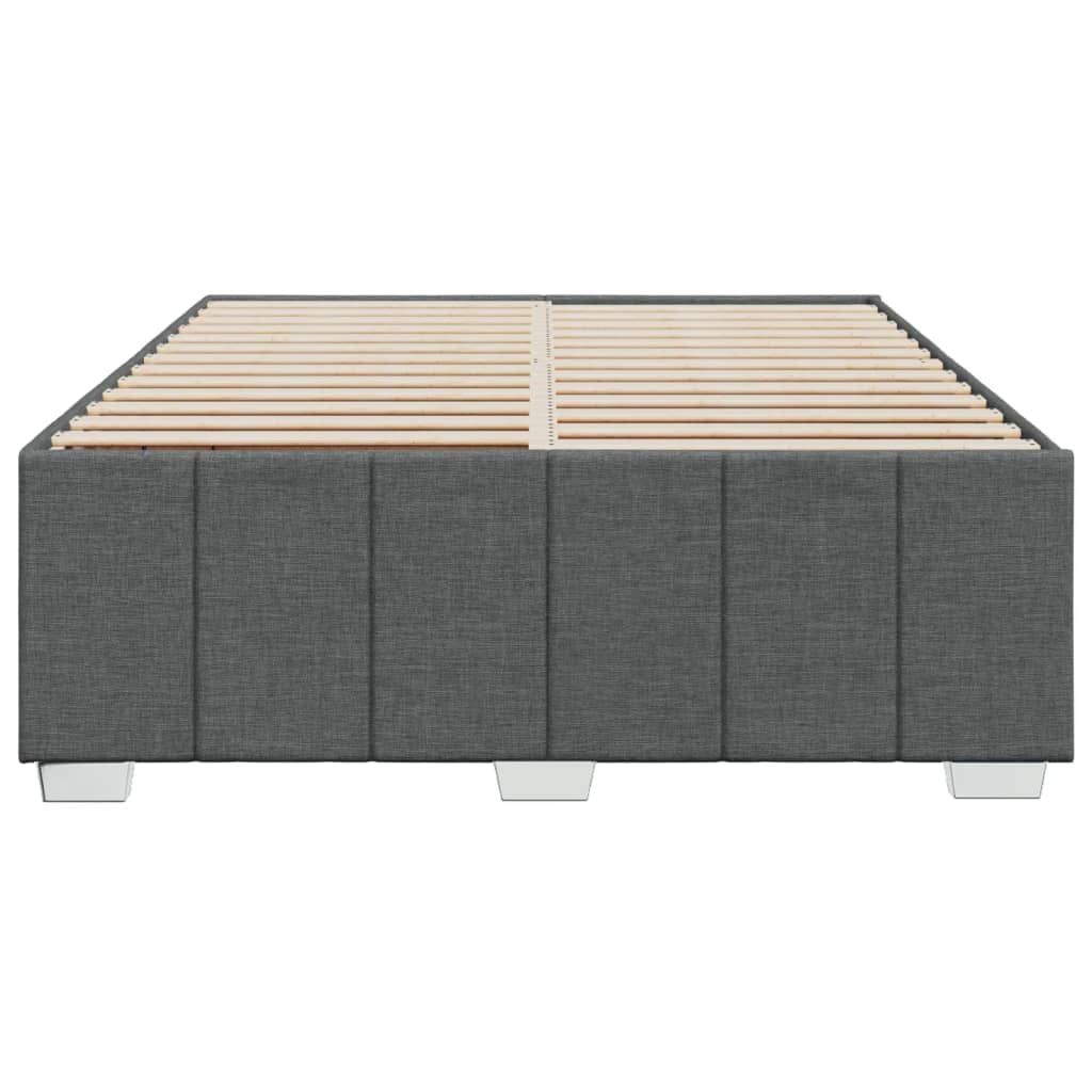 Cadre de lit sans matelas gris foncé 140x200 cm tissu - XIOS