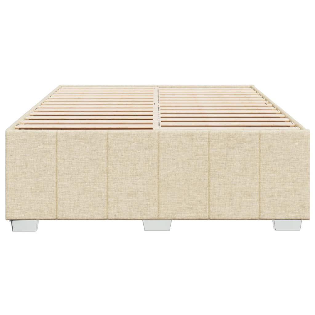 Cadre de lit sans matelas crème 140x200 cm tissu - XIOS