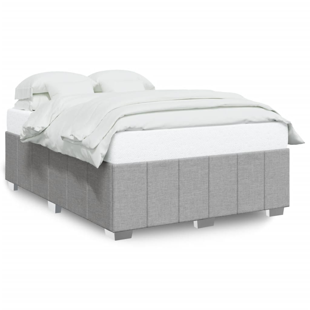 Cadre de lit sans matelas gris clair 160x200 cm tissu - XIOS