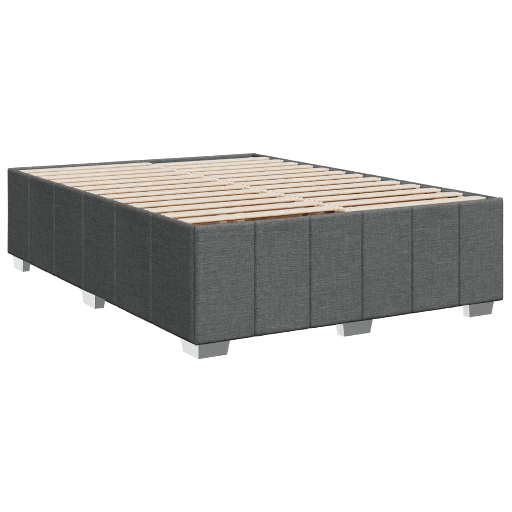 Cadre de lit sans matelas gris foncé 160x200 cm tissu - XIOS