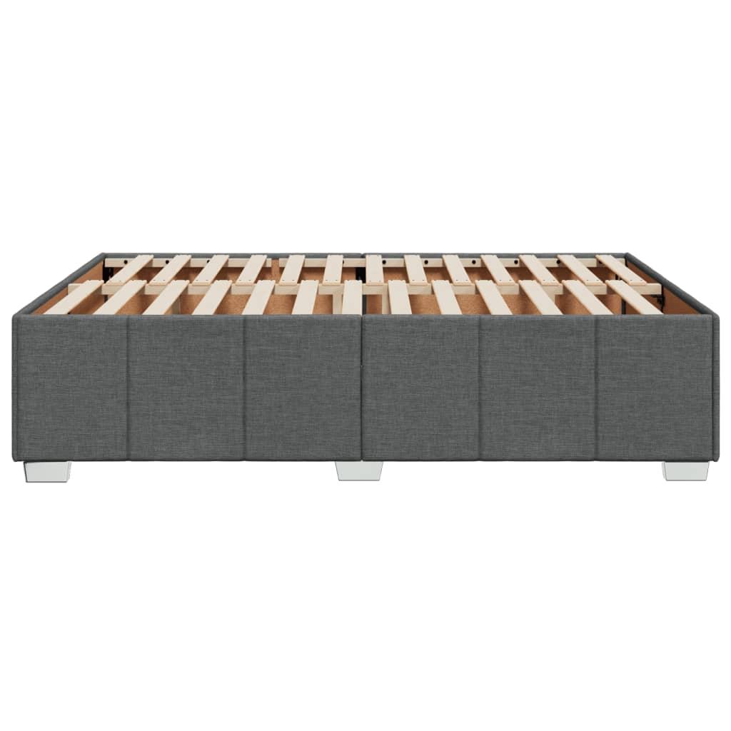 Cadre de lit sans matelas gris foncé 160x200 cm tissu - XIOS