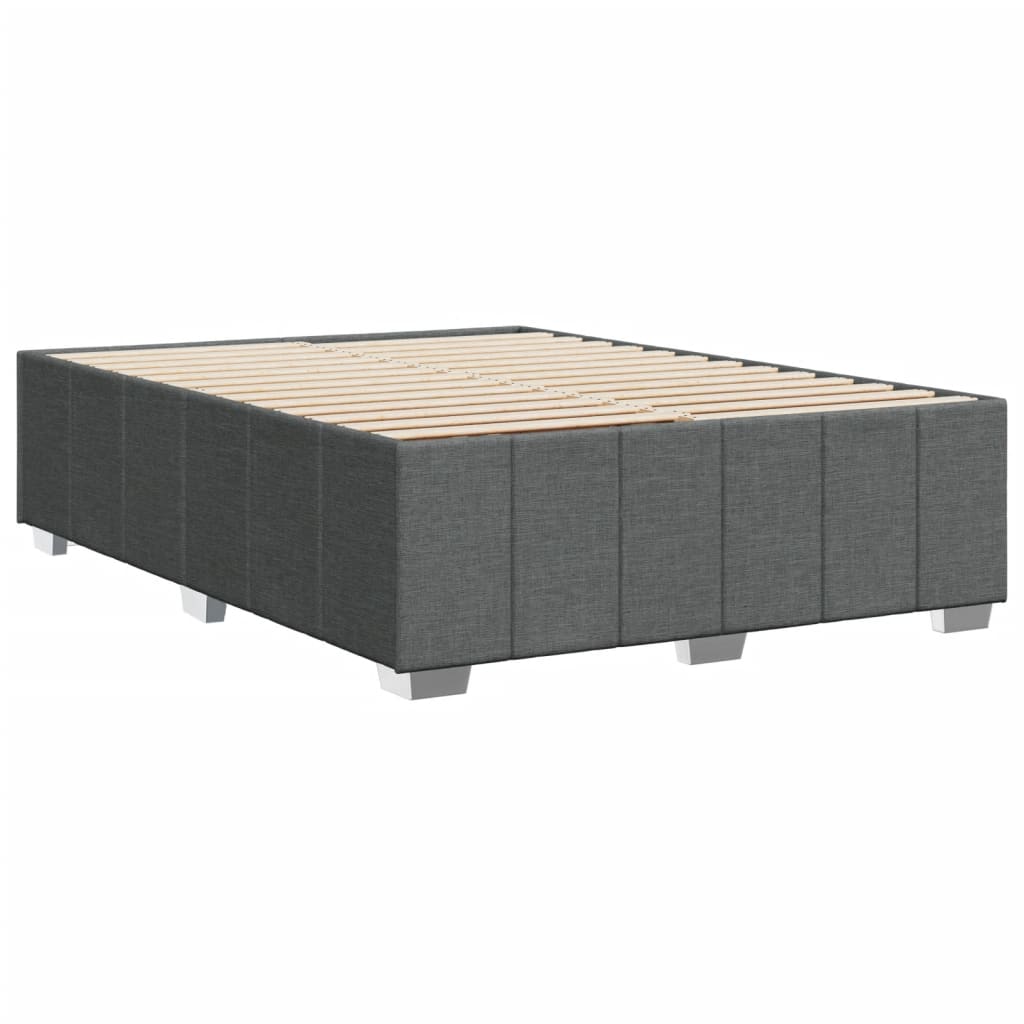 Cadre de lit sans matelas gris foncé 160x200 cm tissu - XIOS