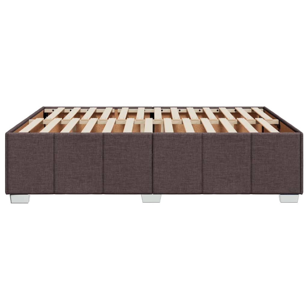 Cadre de lit sans matelas marron foncé 160x200 cm tissu - XIOS