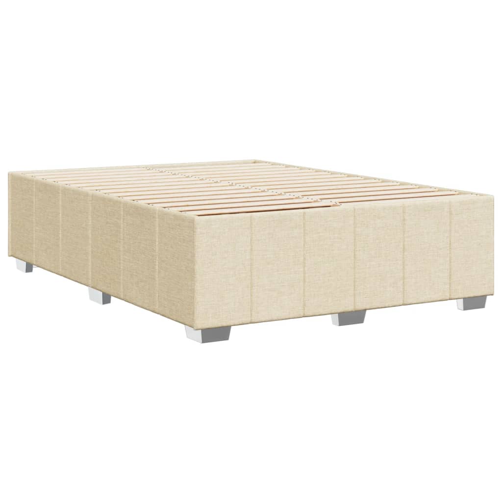 Cadre de lit sans matelas crème 160x200 cm tissu - XIOS