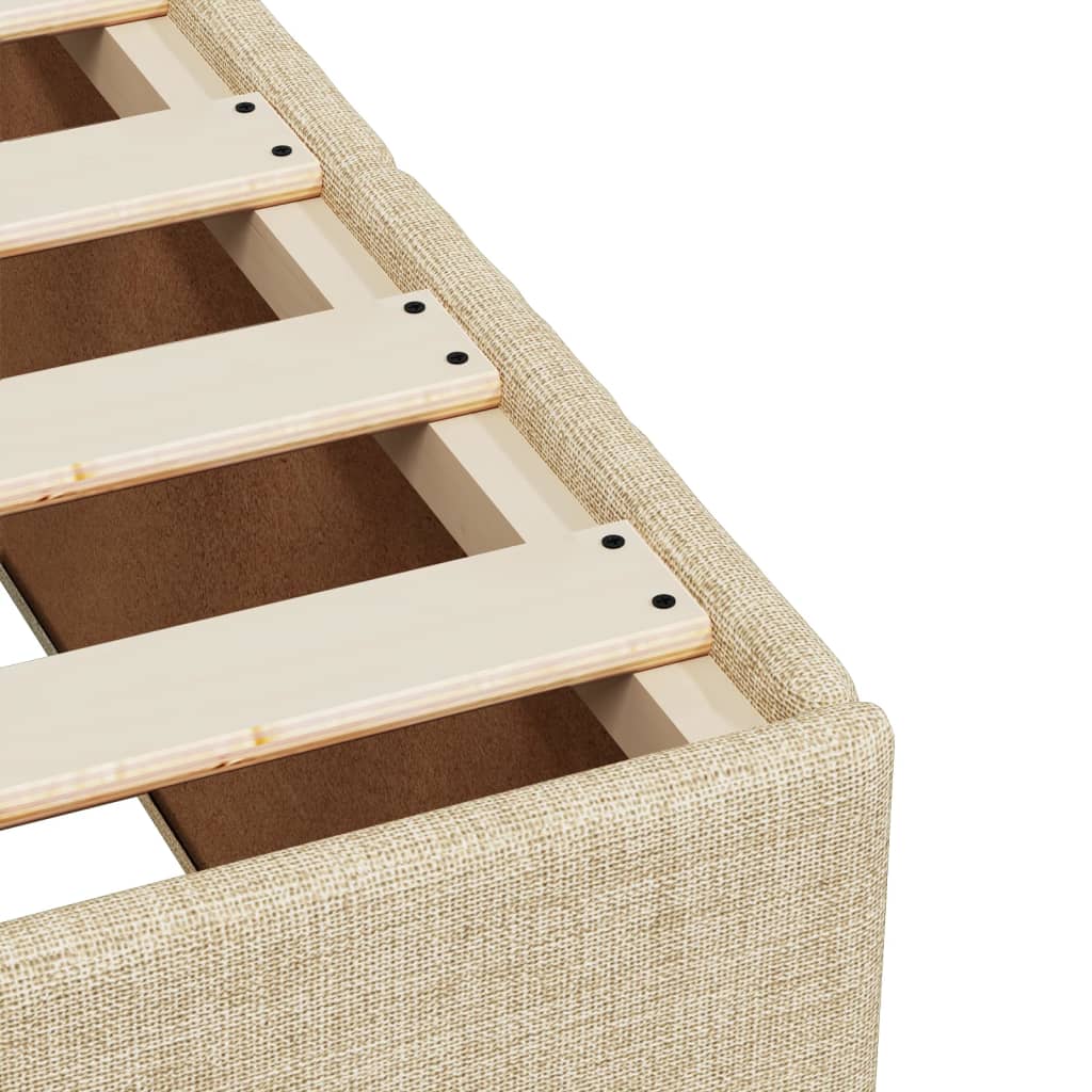 Cadre de lit sans matelas crème 160x200 cm tissu - XIOS