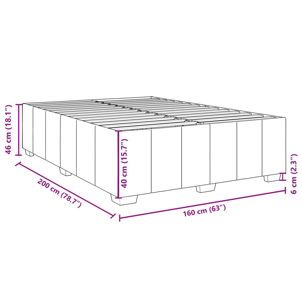 Cadre de lit sans matelas crème 160x200 cm tissu - XIOS