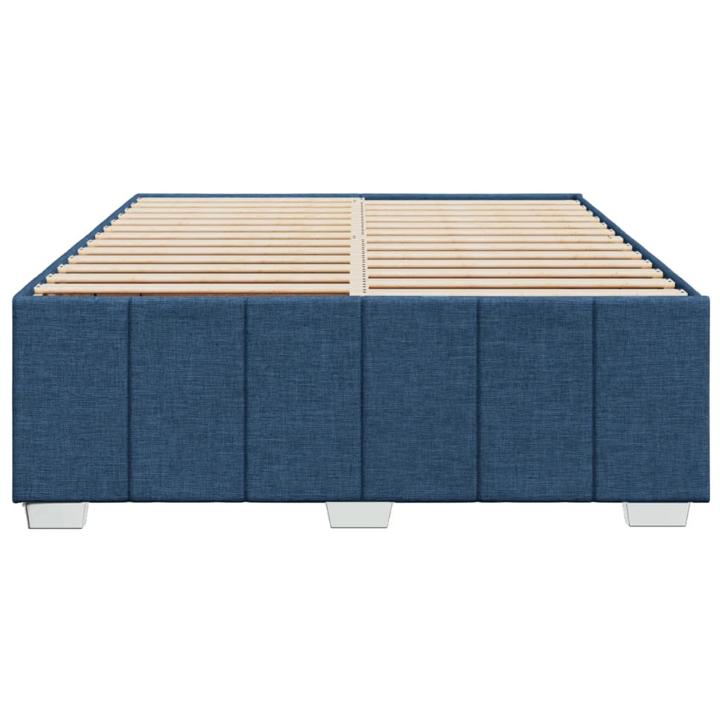Cadre de lit sans matelas bleu 160x200 cm tissu - XIOS