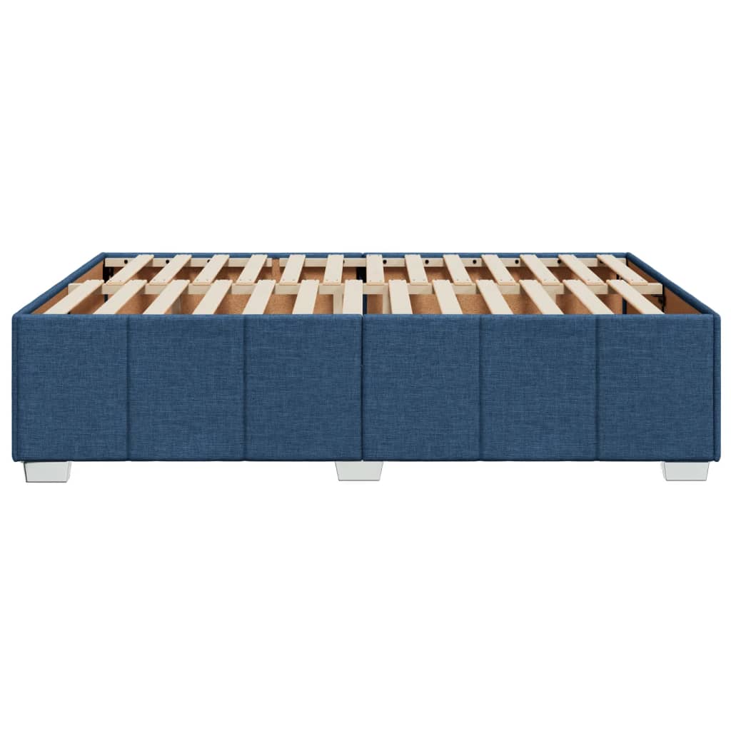Cadre de lit sans matelas bleu 160x200 cm tissu - XIOS