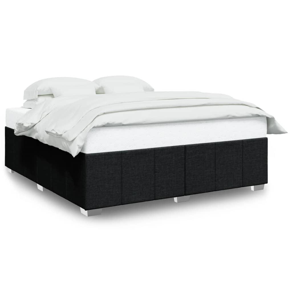 Cadre de lit sans matelas noir 180x200 cm tissu - XIOS
