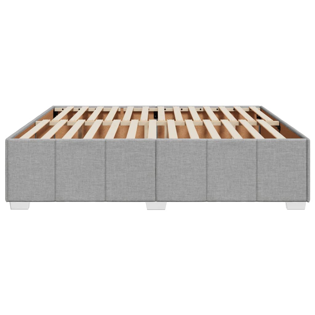 Cadre de lit sans matelas gris clair 200x200 cm tissu - XIOS