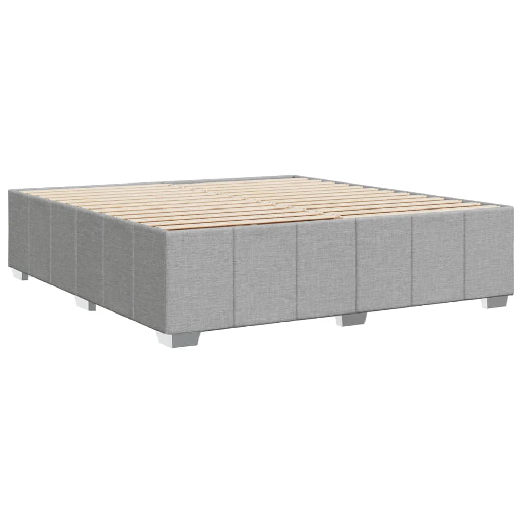 Cadre de lit sans matelas gris clair 200x200 cm tissu - XIOS