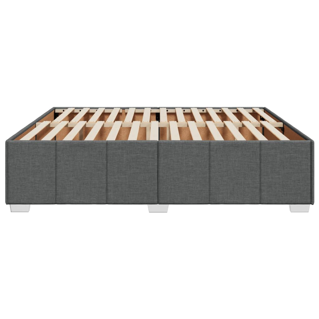 Cadre de lit sans matelas gris foncé 200x200 cm tissu - XIOS