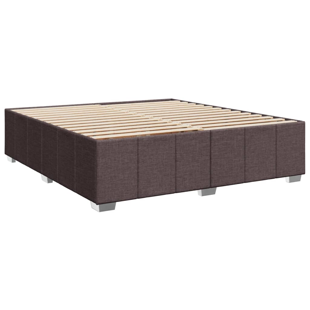 Cadre de lit sans matelas marron foncé 200x200 cm tissu - XIOS