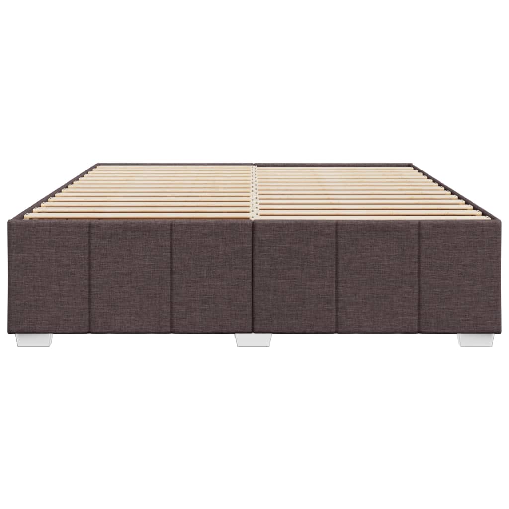 Cadre de lit sans matelas marron foncé 200x200 cm tissu - XIOS