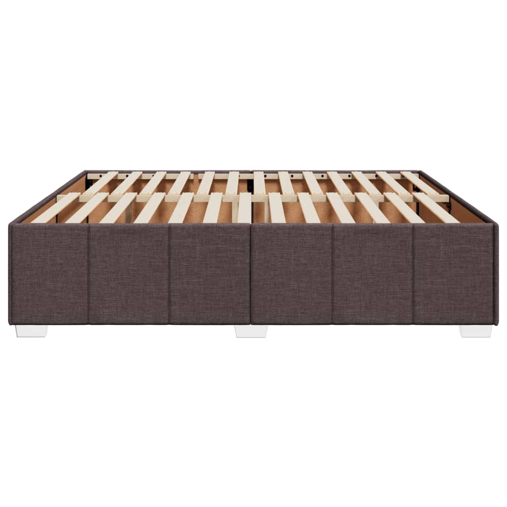 Cadre de lit sans matelas marron foncé 200x200 cm tissu - XIOS