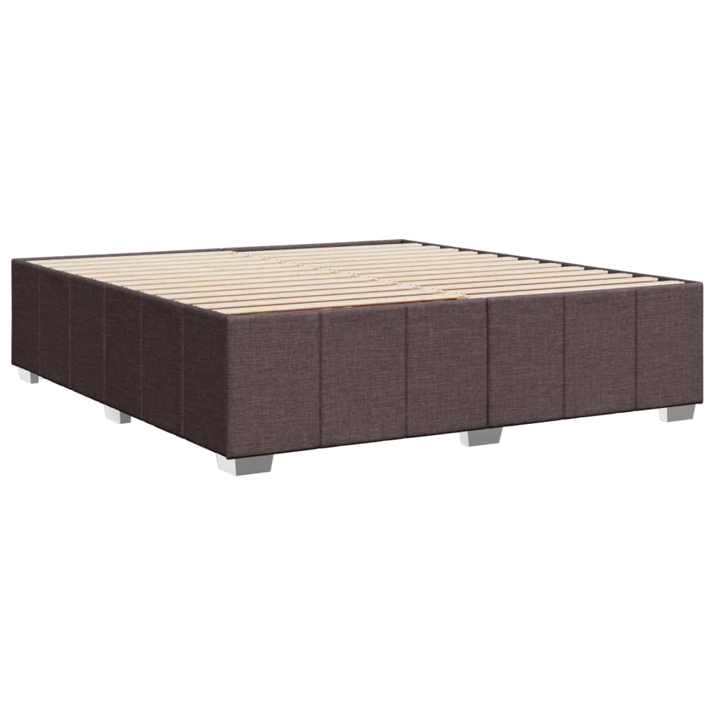 Cadre de lit sans matelas marron foncé 200x200 cm tissu - XIOS