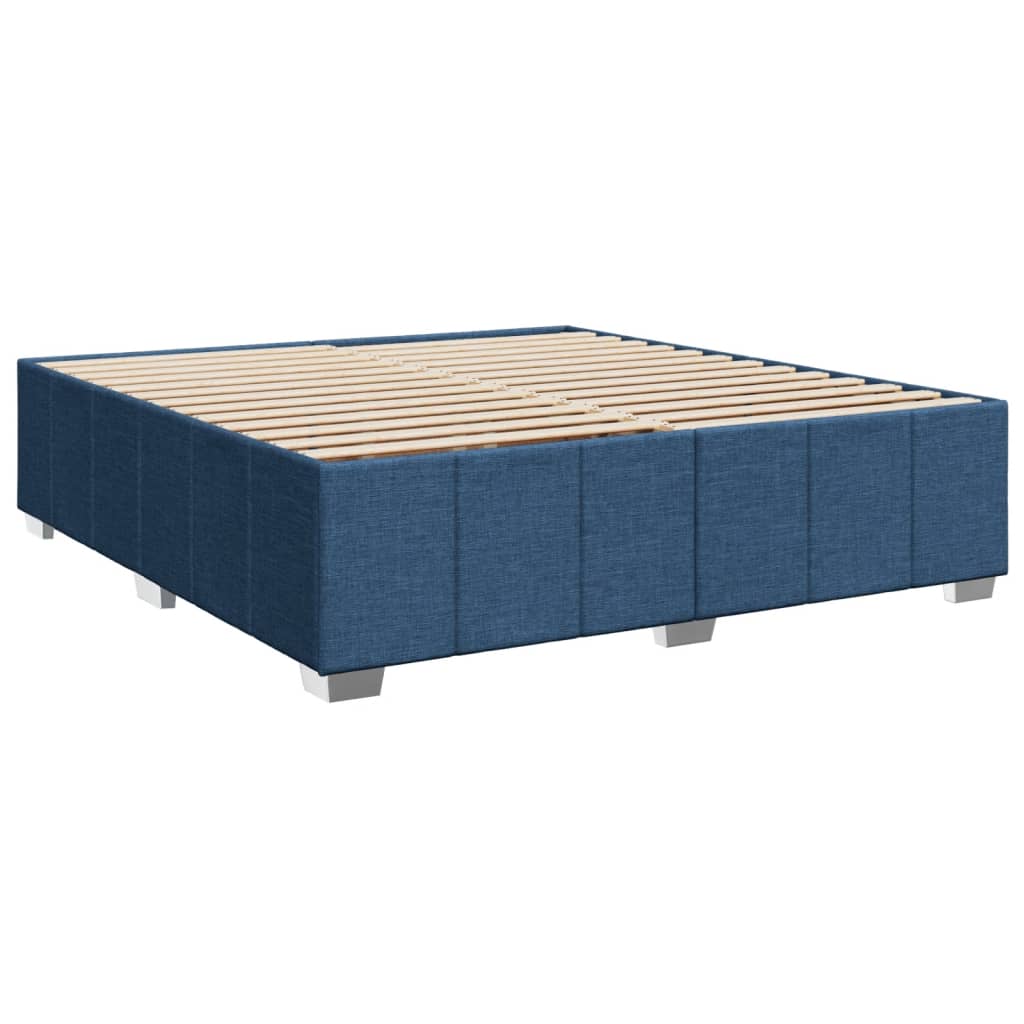 Cadre de lit sans matelas bleu 200x200 cm tissu - XIOS
