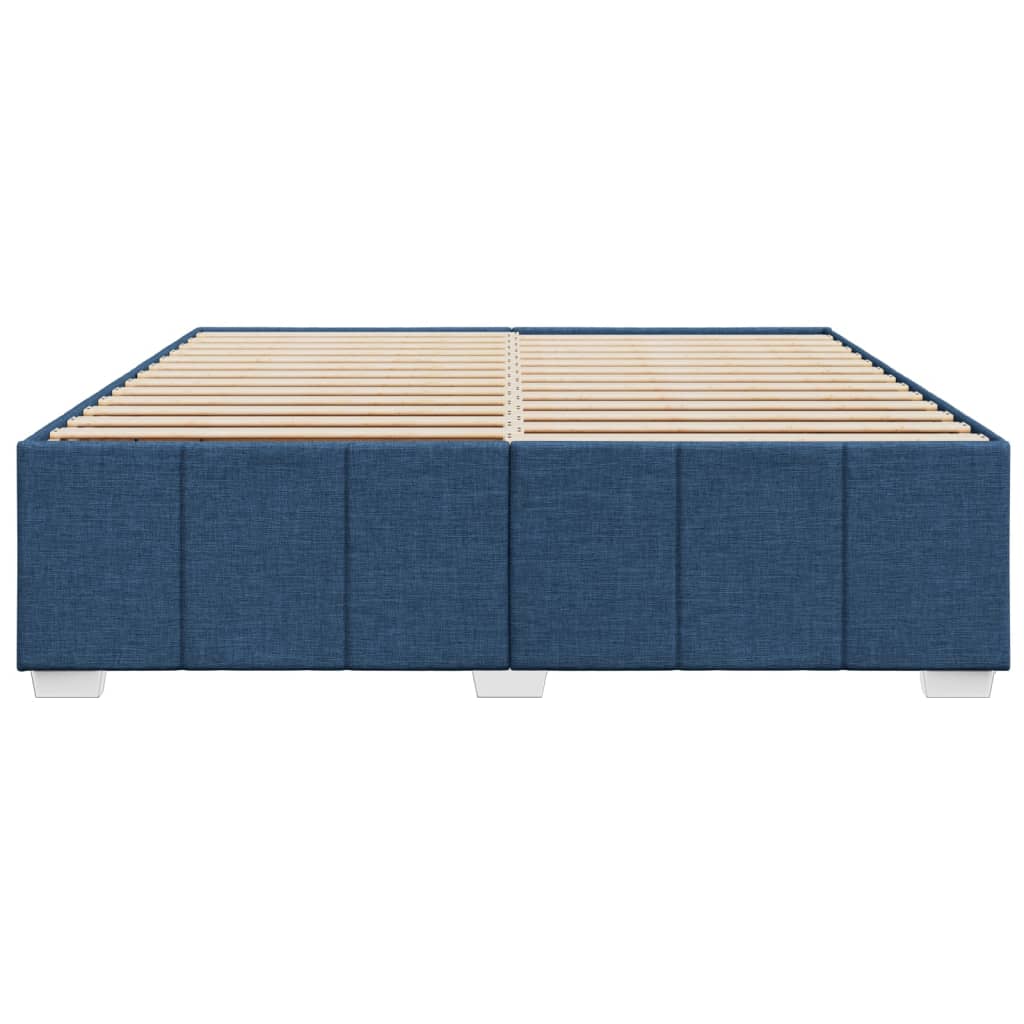 Cadre de lit sans matelas bleu 200x200 cm tissu - XIOS