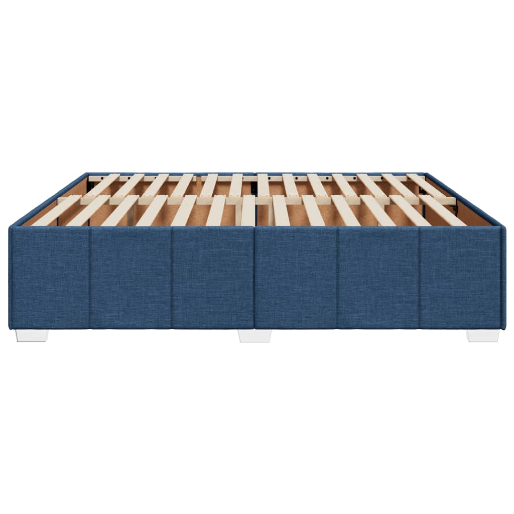 Cadre de lit sans matelas bleu 200x200 cm tissu - XIOS