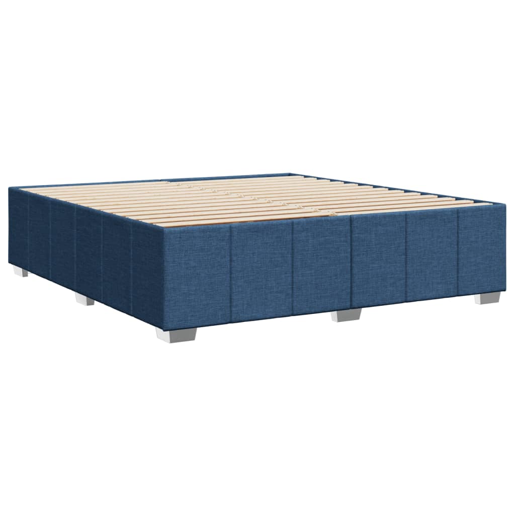 Cadre de lit sans matelas bleu 200x200 cm tissu - XIOS