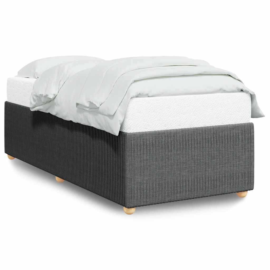 Cadre de lit sans matelas gris foncé 90x190 cm tissu - XIOS