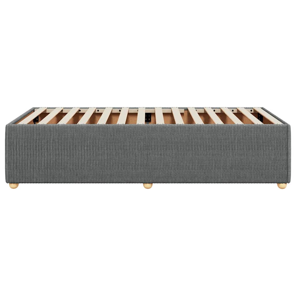 Cadre de lit sans matelas gris foncé 90x190 cm tissu - XIOS