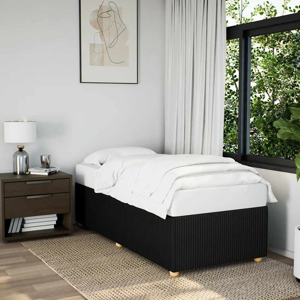 Cadre de lit sans matelas noir 90x190 cm tissu - XIOS