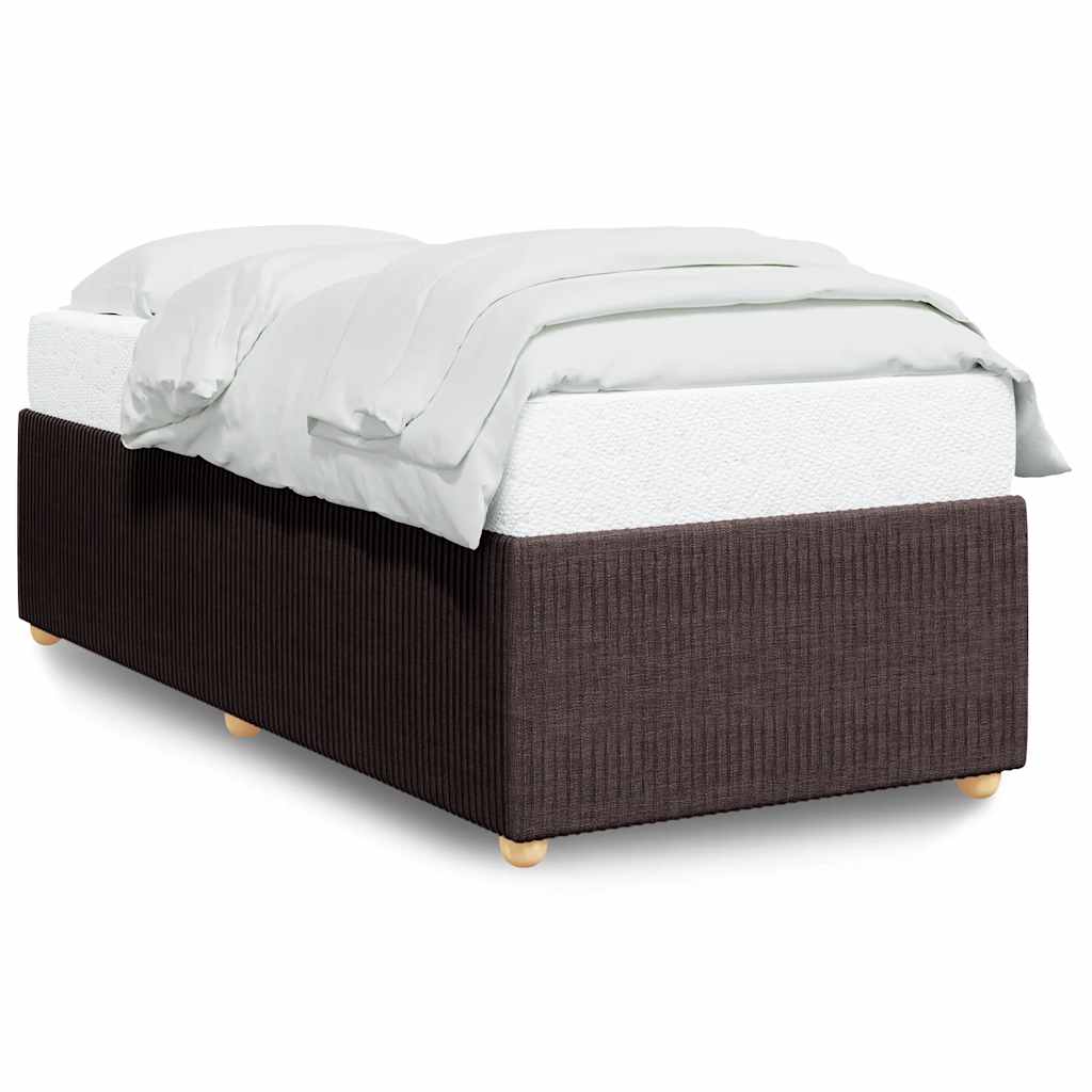 Cadre de lit sans matelas marron foncé 90x190 cm tissu - XIOS