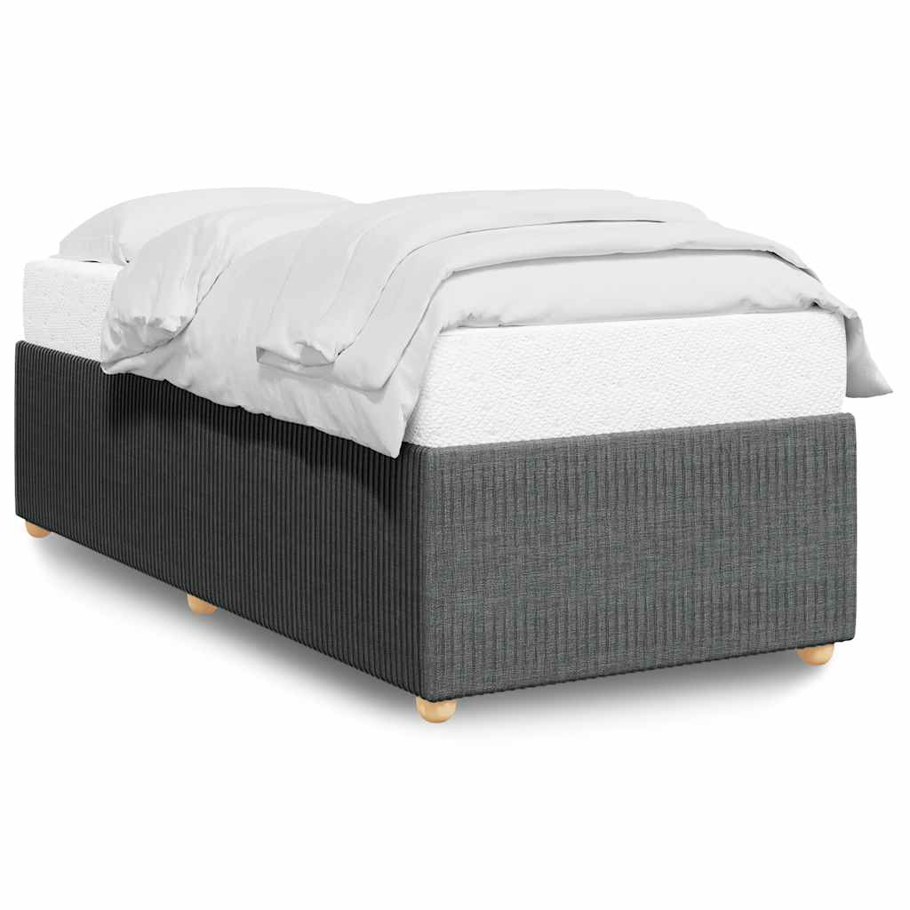 Cadre de lit sans matelas gris foncé 90x200 cm tissu - XIOS
