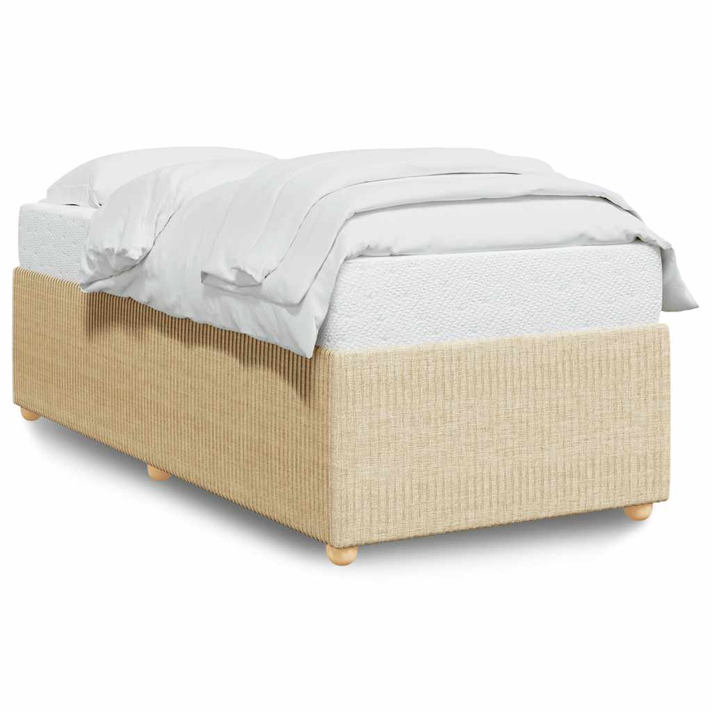 Cadre de lit sans matelas crème 90x200 cm tissu - XIOS