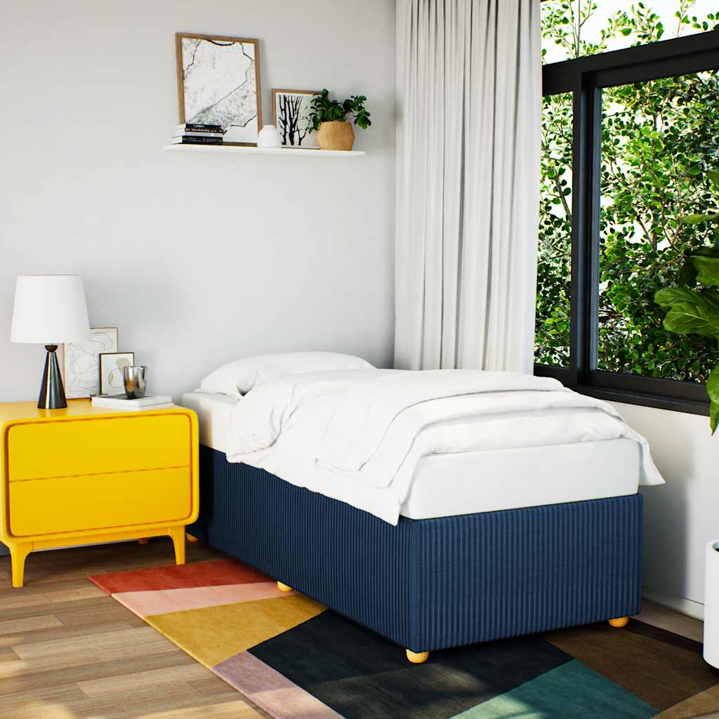 Cadre de lit sans matelas bleu 100x200 cm tissu - XIOS