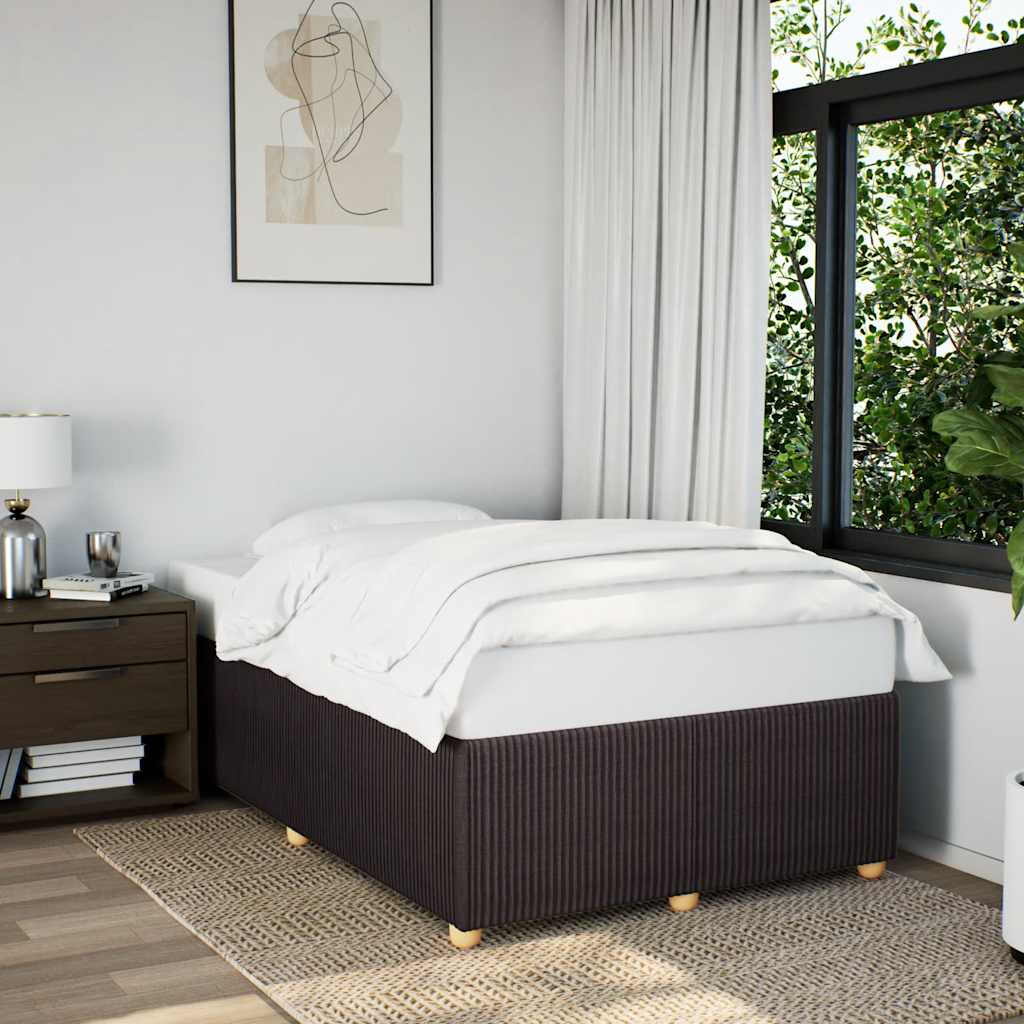 Cadre de lit sans matelas marron foncé 120x190 cm tissu - XIOS