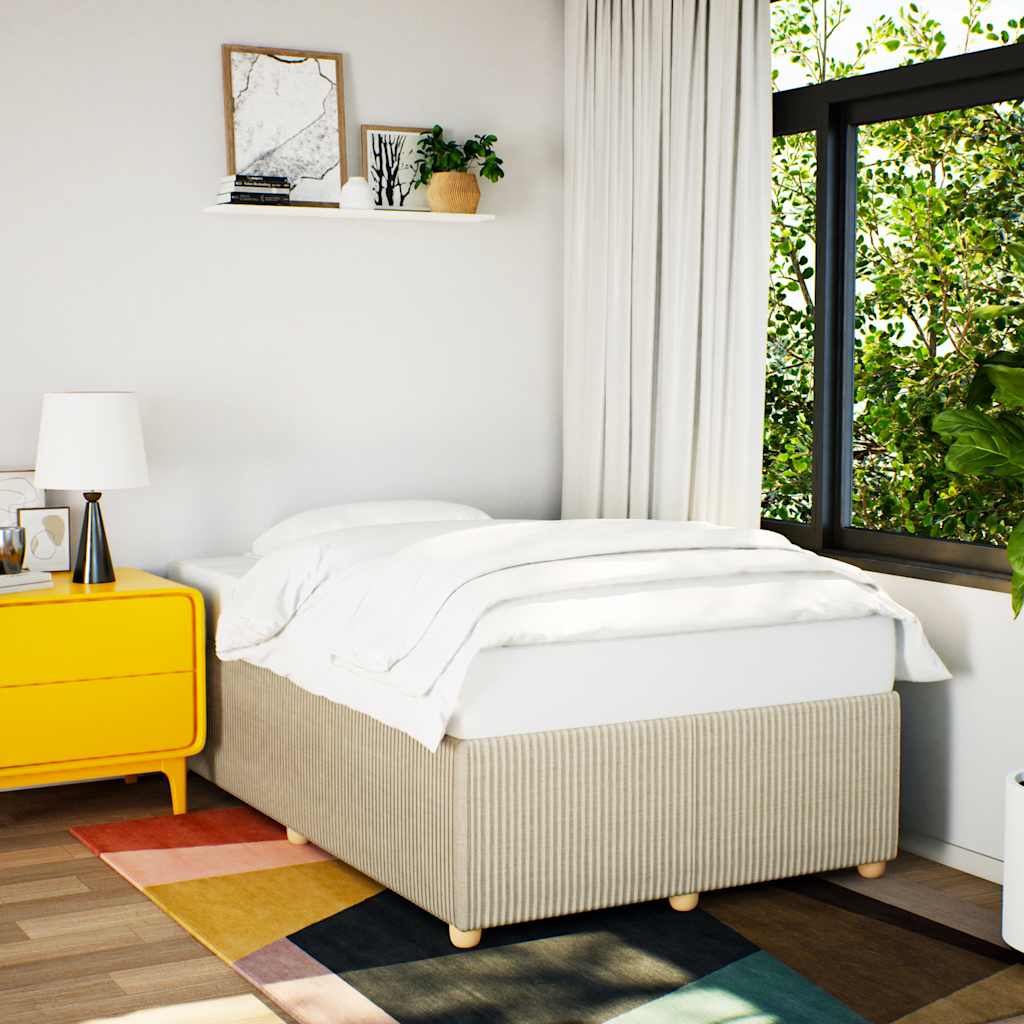 Cadre de lit sans matelas crème 120x190 cm tissu - XIOS