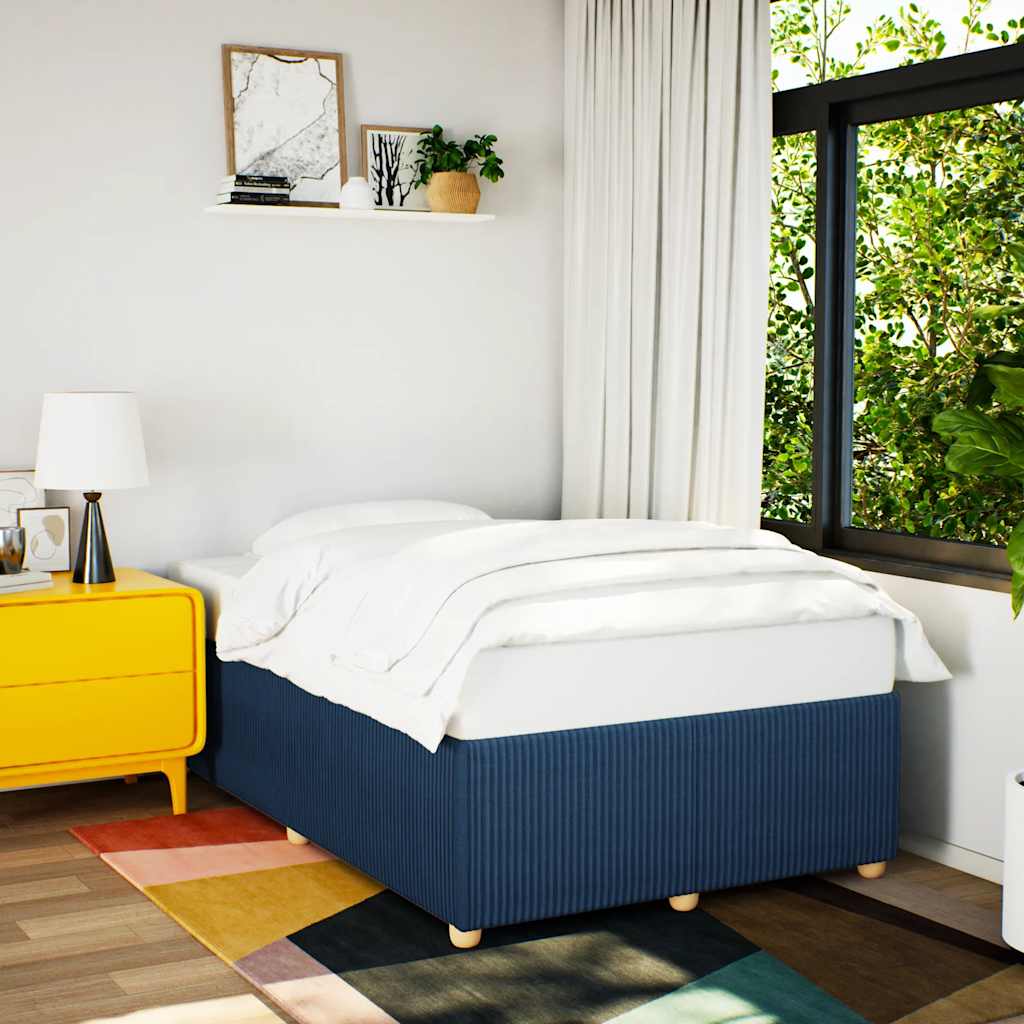 Cadre de lit sans matelas bleu 120x190 cm tissu - XIOS