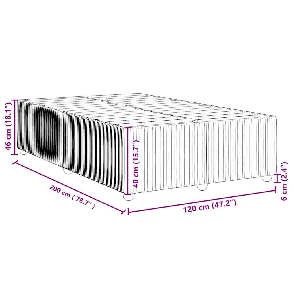 Cadre de lit sans matelas gris clair 120x200 cm tissu - XIOS