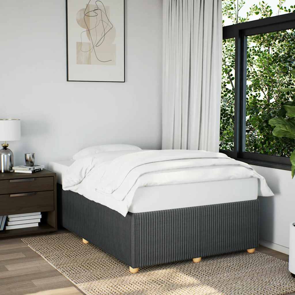 Cadre de lit sans matelas gris foncé 120x200 cm tissu - XIOS