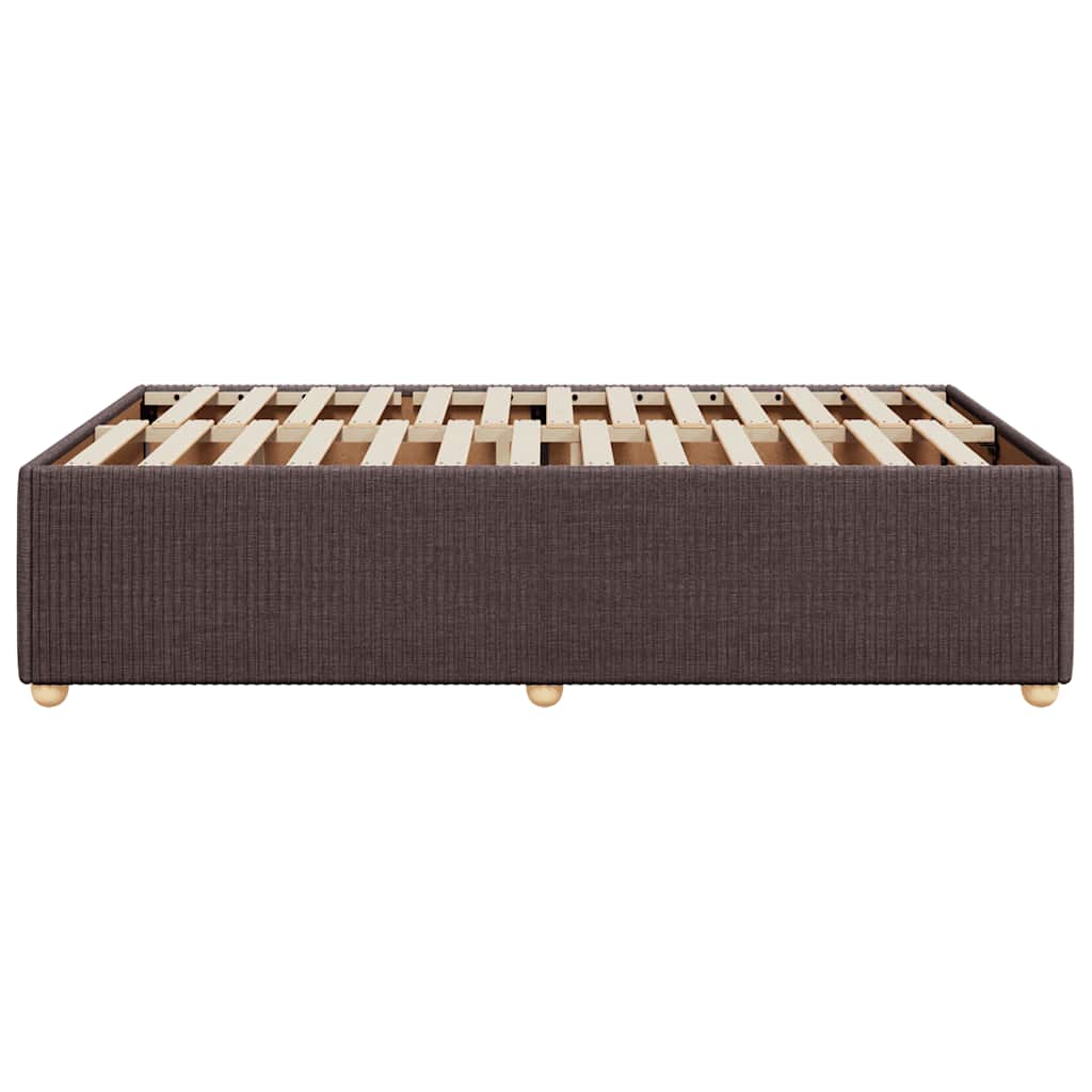 Cadre de lit sans matelas marron foncé 120x200 cm tissu - XIOS