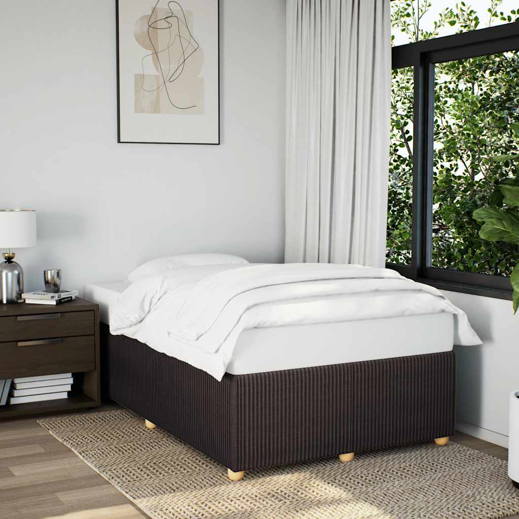 Cadre de lit sans matelas marron foncé 120x200 cm tissu - XIOS