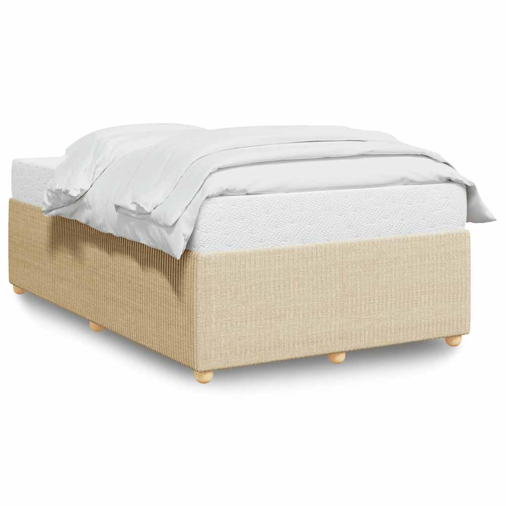 Cadre de lit sans matelas crème 120x200 cm tissu - XIOS