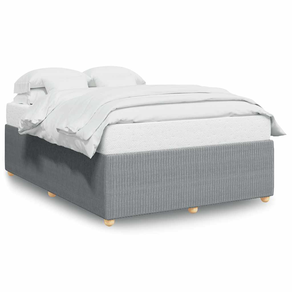 Cadre de lit sans matelas gris clair 140x190 cm tissu - XIOS