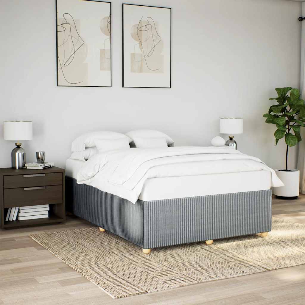 Cadre de lit sans matelas gris clair 140x190 cm tissu - XIOS