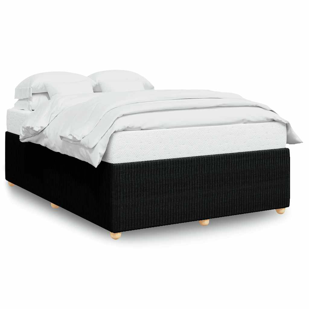 Cadre de lit sans matelas noir 140x190 cm tissu - XIOS