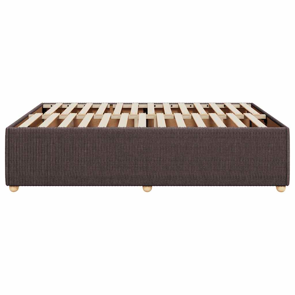 Cadre de lit sans matelas marron foncé 140x190 cm tissu - XIOS