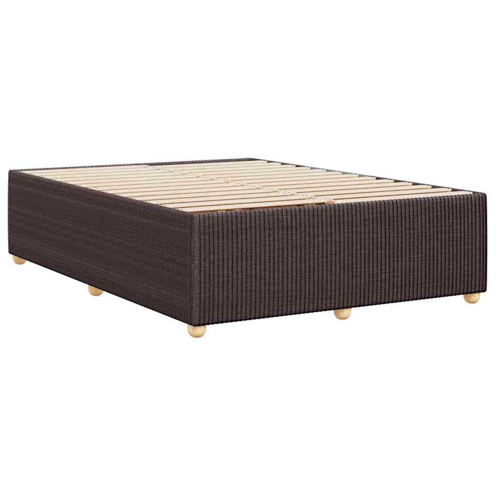 Cadre de lit sans matelas marron foncé 140x190 cm tissu - XIOS