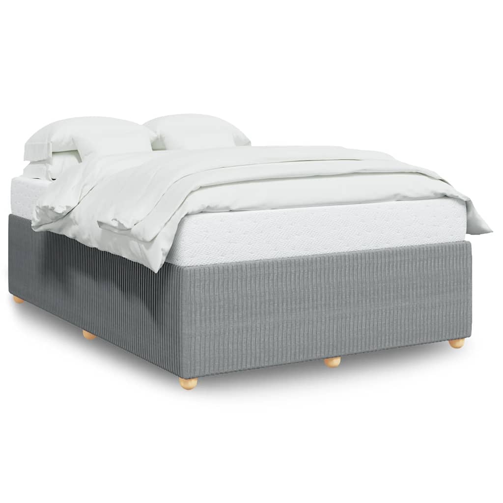 Cadre de lit sans matelas gris clair 140x200 cm tissu - XIOS